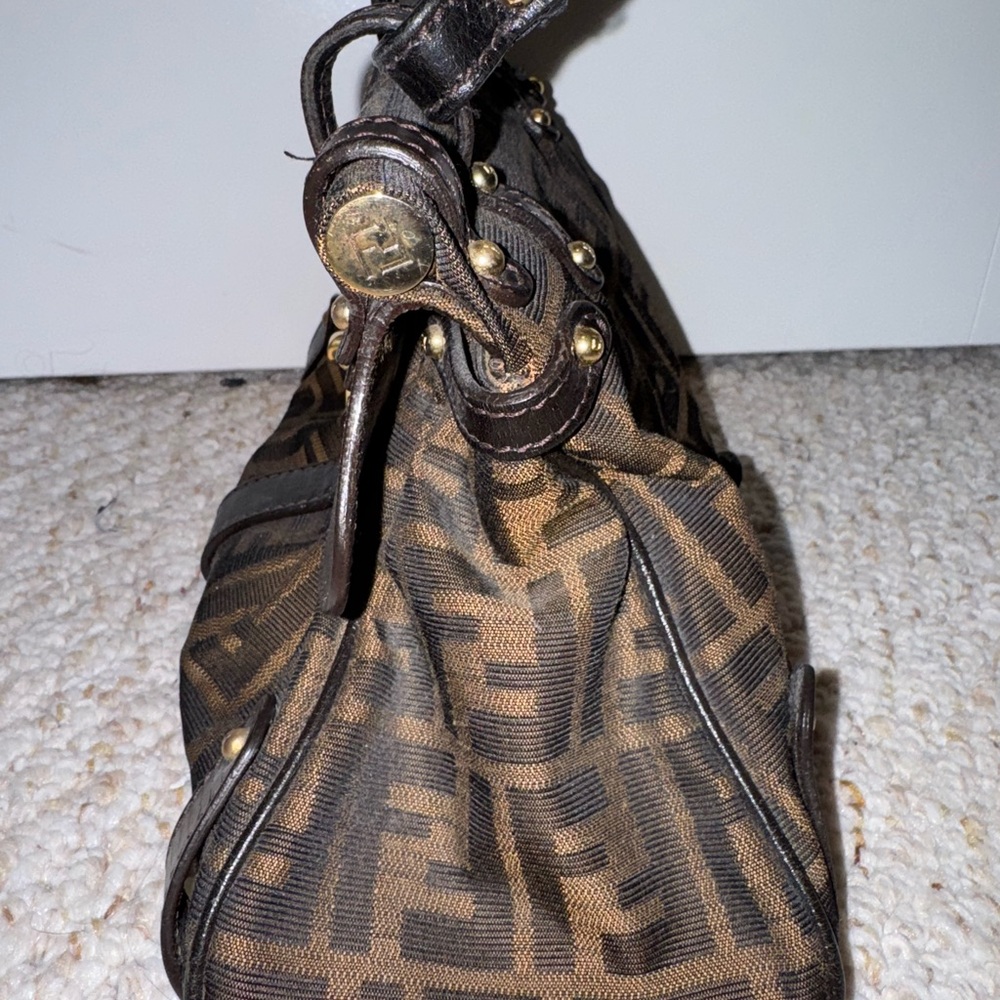 Fendi Brown and Black Satchel with Iconic Monogram - Picture 8 of 11